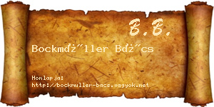 Bockmüller Bács névjegykártya